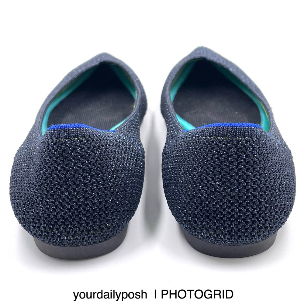 Rothy’s retired metallic blue green lattice stitch flats women’s US 6.5 - Picture 7 of 16